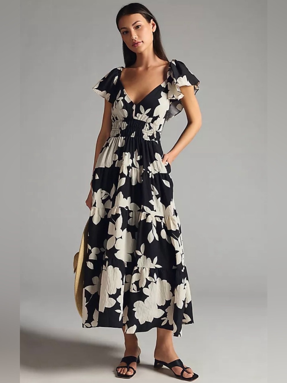 Anthropologie The Silverlake Flutter- Sleeve Dress Size Sm